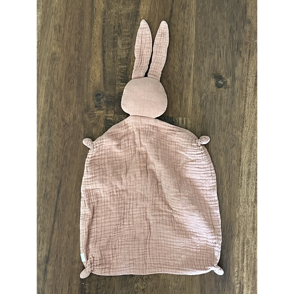 Mikito Bunny Rabbit Muslin Knotted Lovey Security Blanket Rose Heart Nose - Picture 6 of 6